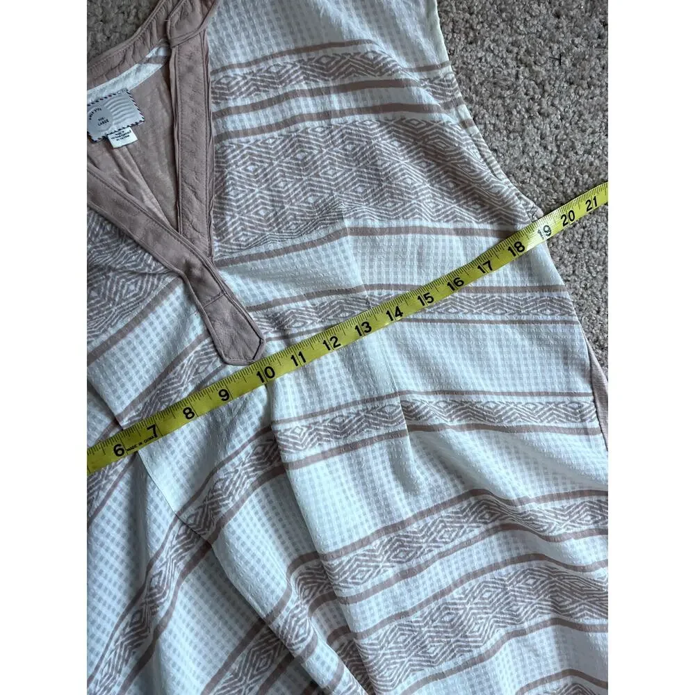 Women's Tan Striped Anthropologie Postmark Blouse L - Picture 4 of 6
